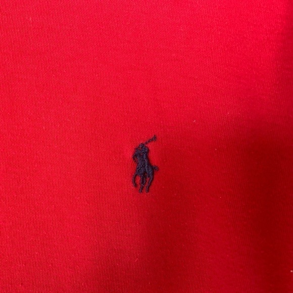 VINTAGE Made In Canada Polo By Ralph Lauren Red Cotton Turtle Neck Mens Size XL - Picture 4 of 10